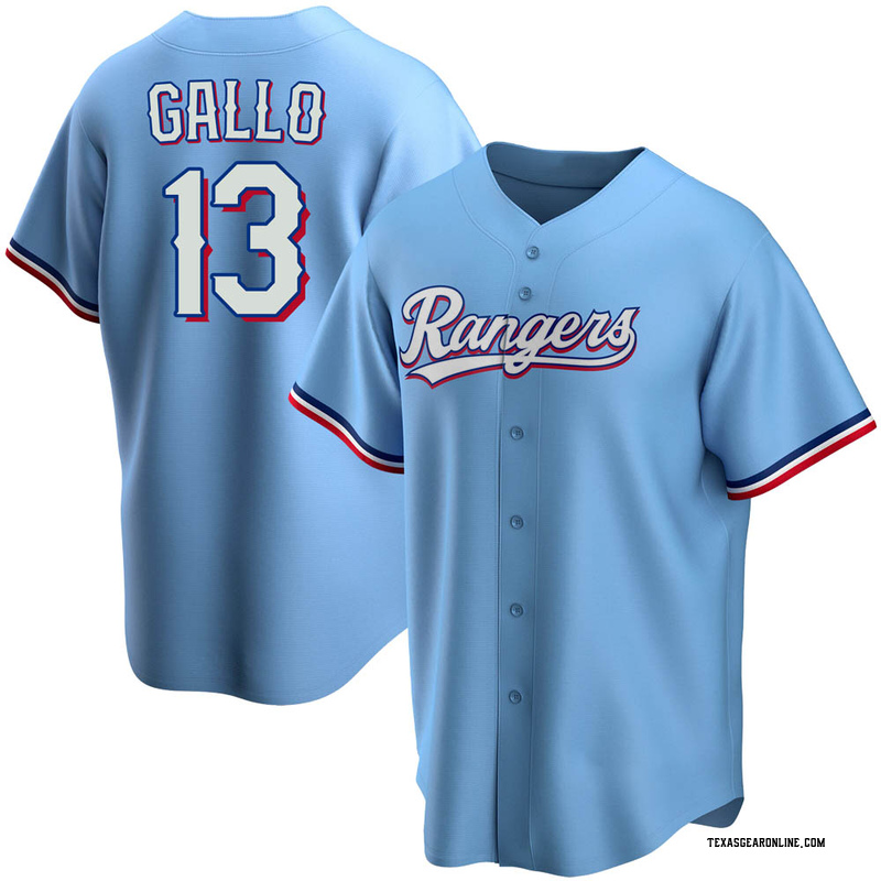 Texas Rangers Joey Gallo Official Light Blue Replica Men's