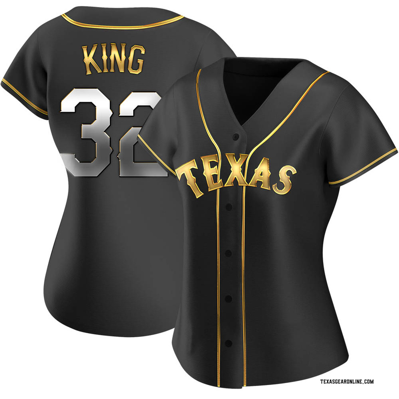 Texas Rangers John King Black Golden Replica Men's Alternate